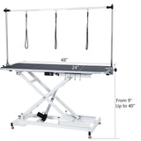 48" Electric Dog Grooming Table, Height Adjustable 9" to 40", Heavy Duty Pet Grooming Table with Tool Organizer, Large Dog Grooming Station for Pets Bathing Drying, Capacity Up to 330Lb Hipicute