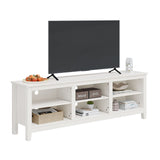 Panana TV Stand with 6 Cubby for 75 inch TV, Television Stands Entertainment Center Media Stand TV Table for Living Room, Bedroom (White 70 inch) Panana