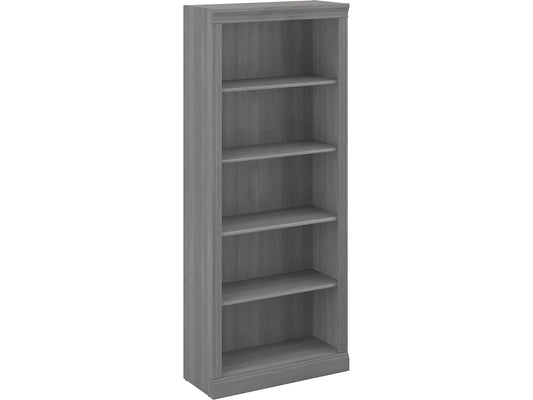 Saratoga Tall 5 Shelf Bookcase in Modern Gray by Bush Furniture - WoodArtSupply