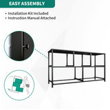 YITAHOME Dresser with 5 Drawers - Fabric Storage Tower, Organizer Unit for Bedroom, Living Room, Closets - Sturdy Steel Frame, Wooden Top (Cool Black Wood Grain) YITAHOME