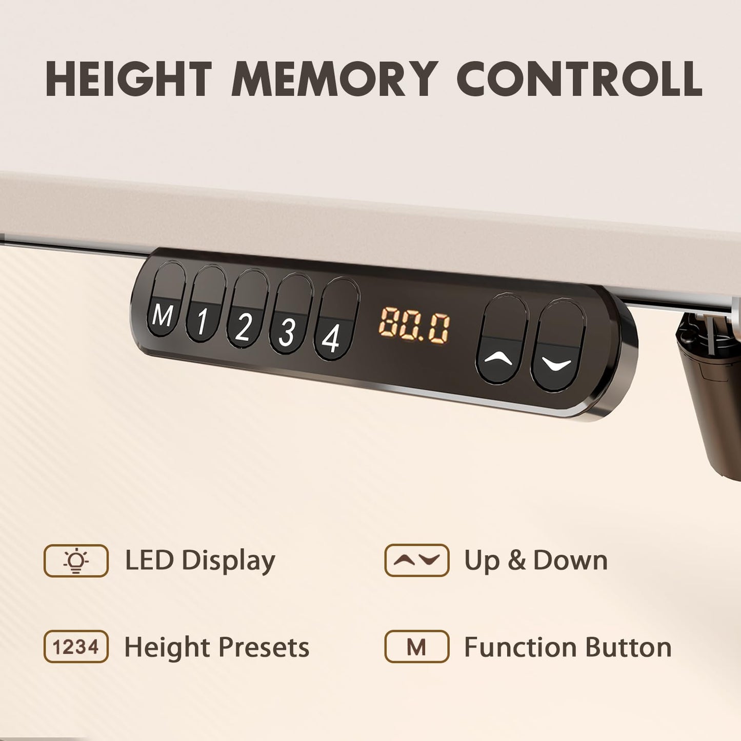 ERGOMORE Electric Standing Desk with 48x24 Inches Whole-Piece Desktop, Adjustable Height Desk with 4 Memory Presets for Home Office (White) - WoodArtSupply