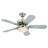 Westinghouse 7230300 Cassidy Indoor Ceiling Fan with Light, 36 Inch, Brushed Nickel Westinghouse