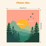 MXJSUA 4 Pack Sunset Mountain Paint by Numbers Kit with Framed Canvas for Ages 6-12 Kids, Paint by Numbers Kits for Children Beginners, Acrylic Oil Painting for Home Wall Decor Gift (8x8 inch) MXJSUA