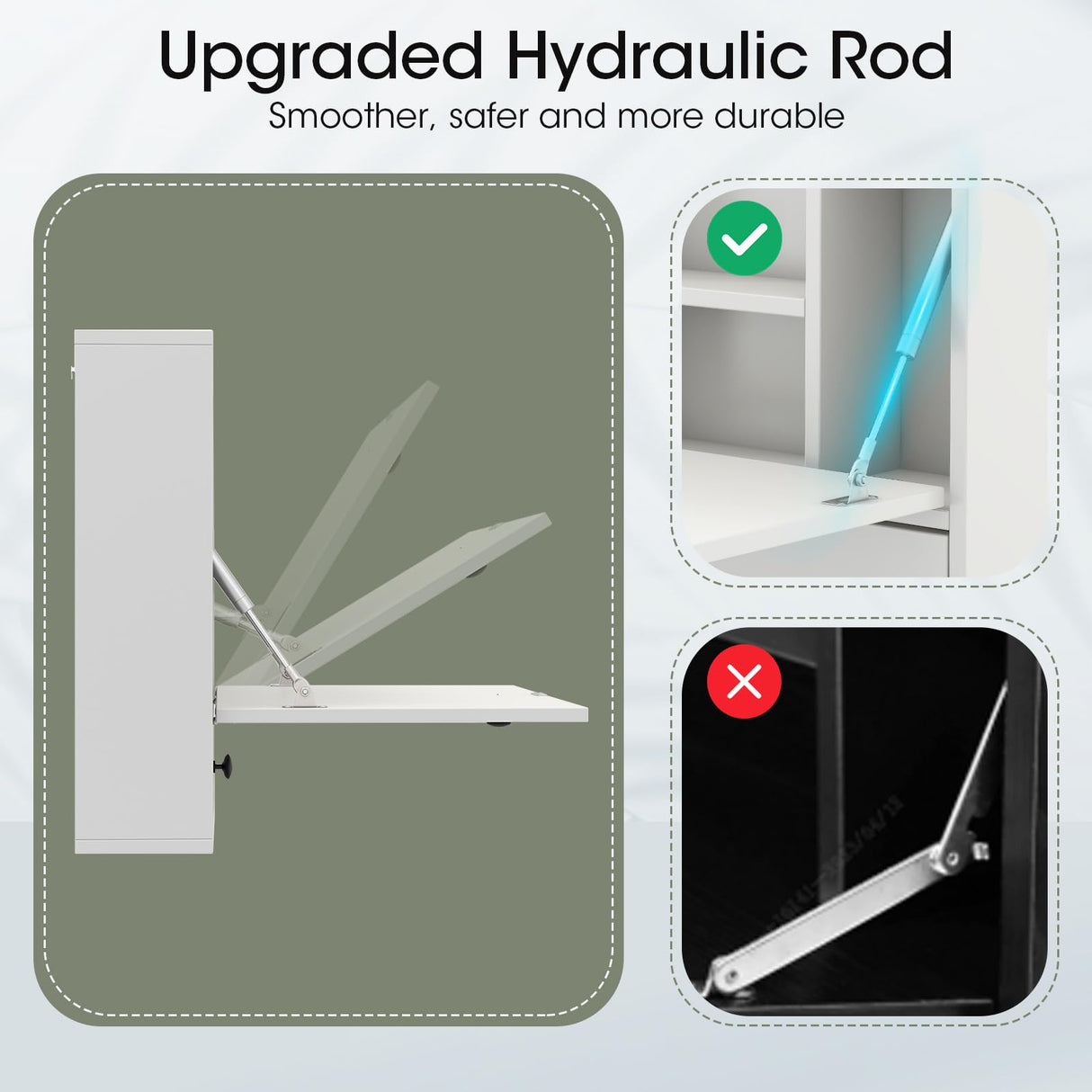 Tangkula Wall Mounted Desk, Folding Wall Table Floating Desk Wall Mount Laptop Desk, Space Saving Wall Mounted Table Wall Desk with Storage Drawer & Shelves (White) Tangkula