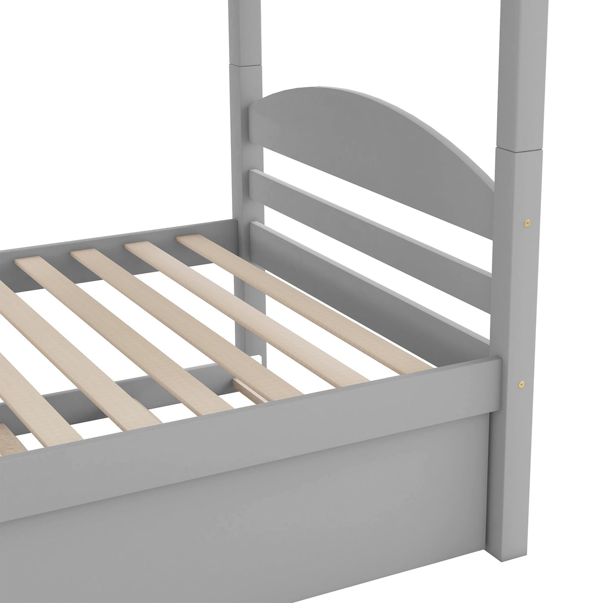 Harper & Bright Designs Twin L-Shaped Bunk Bed with Trundle, Can be Divided into Two L-Shaped Beds, No Spring Box Needed (Grey) Harper & Bright Designs