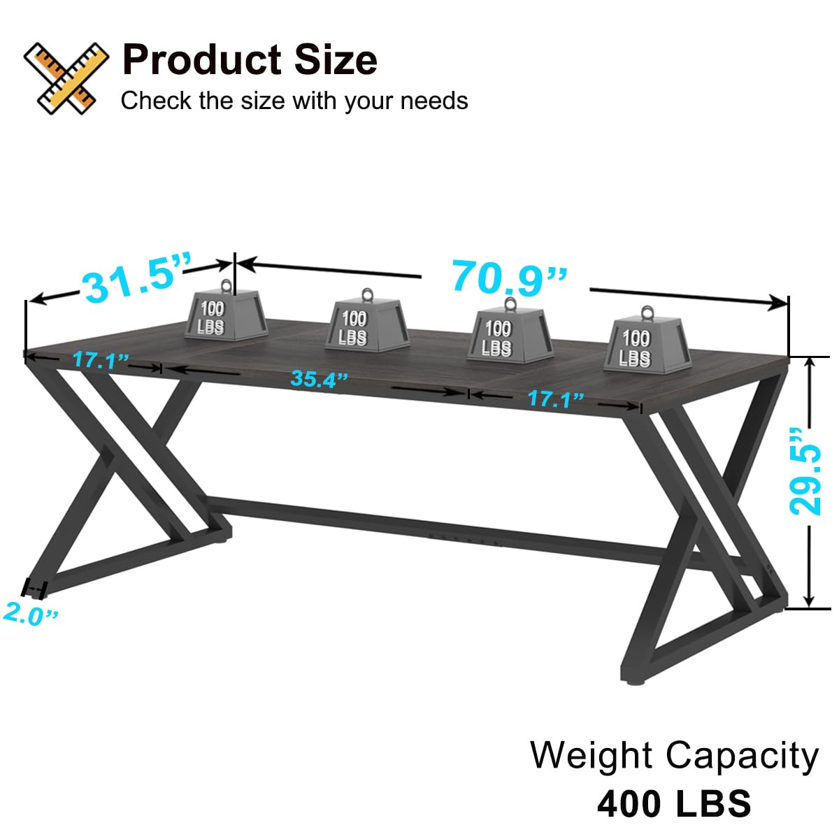 HSH Large Rustic Computer Desk, Industrial Extra Long Home Office Desk, Modern Pc Study Gaming Writing Table for Two Person, Workstation Executive Desk for Home Bedroom Living Room, Dark Gray - WoodArtSupply