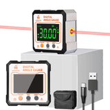 Digital Angle Finder with Electronic Laser，3-in-1 Angle Finder-Electronic Level&Laser Level-Rechargable Digital Angle Gauge Magnetic,Digital Level Box/Protractor for Table&Miter Saw with Fabric Bag ACEMETER