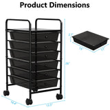 6 Tier Rolling Cart with 6 Drawers, Multipurpose Craft Cart Storage Cart on Wheels, Plastic Utility Cart Storage Organizer Cart for Classroom, Office, Bathroom,Home, Beauty Salon Storage NRSUEN