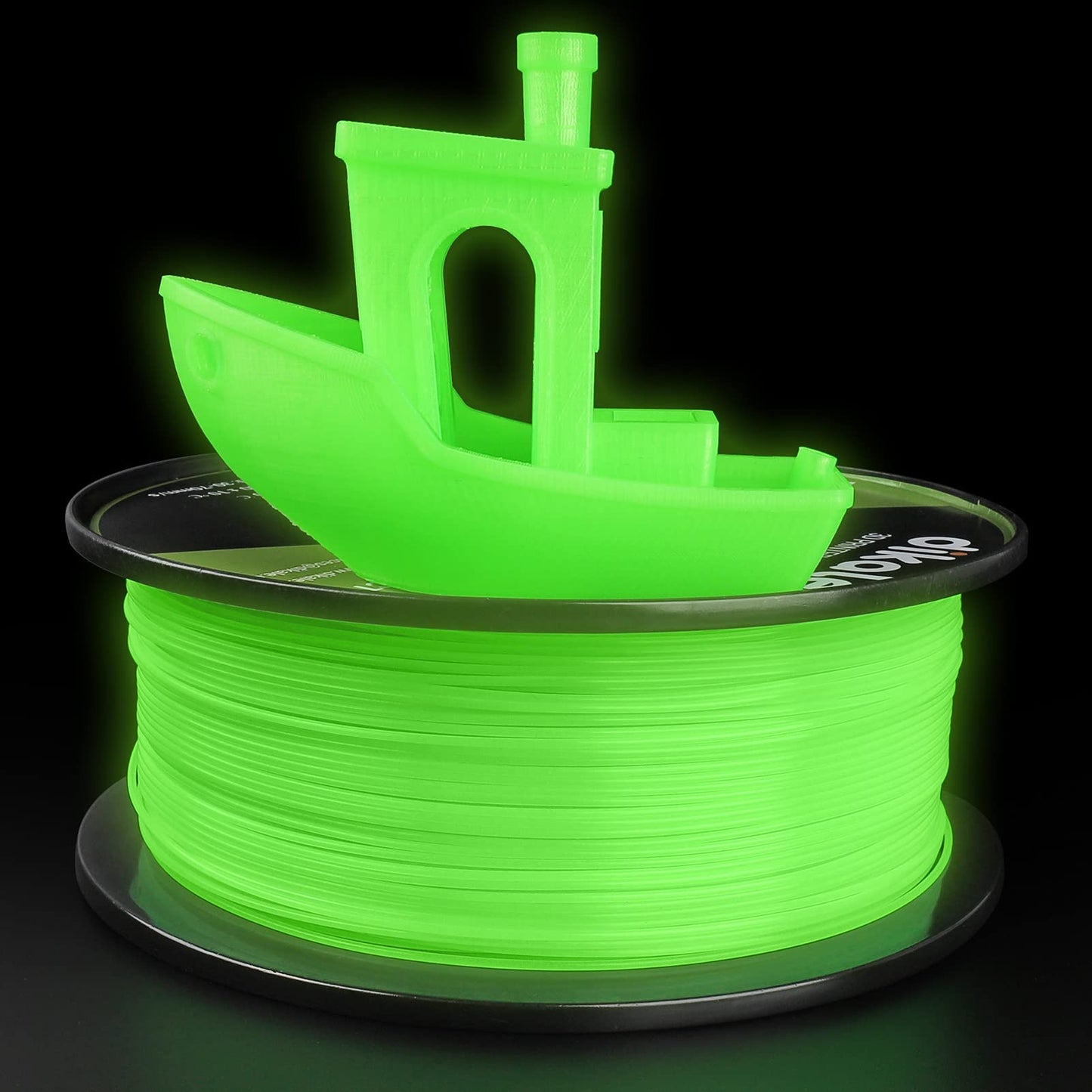 Dikale PLA+ 3D Printer Filament Luminous Green, 1.75mm No Tangle, Net Weight 2.2lbs Spool (1kg）, PLA Pro Plus, Green with Glow in The Dark Effect - WoodArtSupply