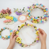 INFUNLY 264pcs/Set DIY Flower Crowns Making Kit Handmade Floral Crown Garland Kit Make Your Own Wreath Flower Headband Garland Hair Accessories for Wedding Birthday Party Favour INFUNLY