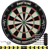 Viper by GLD Products Shot King Regulation Bristle Steel Tip Dartboard Set with Bullseye Metal Radial Spider Wire Compressed Sisal Board with Rotating Number Ring Includes 6 Darts Black Viper