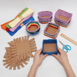 FREEBLOSS 15 Set Basket Weaving Kit Basket Making Kit for Beginners Creative Woven Bowl Raffia Basket Arts and Crafts Projects with Instruction Easter Basket Activities for Easter Eggs FREEBLOSS