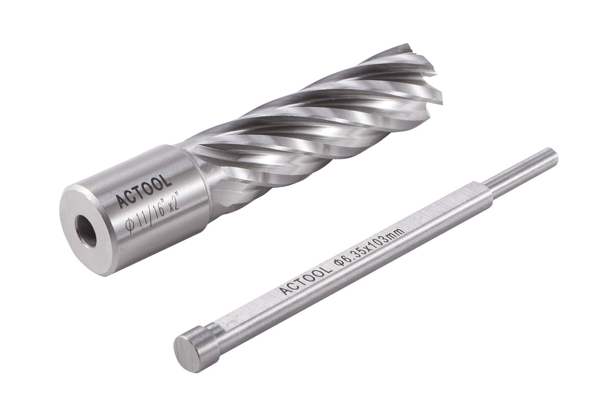 ACTOOL 9/16" Diameter × 2" Depth of Cut HSS ANNULAR Cutter with 3/4'' Weldon Shank ACTOOL