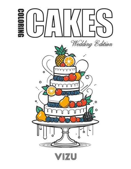 Coloring CAKES Wedding Edition: Coloring book for Adults thinking of the Wedding day. One of the highlight is the cake, envision what the cake can be. ... | 104 pages, 8.5"x11" (LTR) (ViZU Coloring) WoodArtSupply