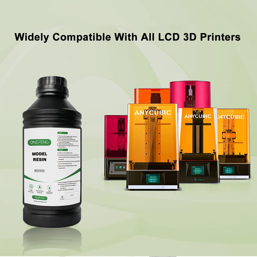 3D Printer Resin,Resin 3D Printer 1Kg with Low Odor,High Precision,Quick Curing 3D Resin for 4 8K DLP/LCD 3D Printing (Orange)