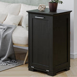 Smhxo Tilt Out Trash Cabinet, Wooden Freestanding Trash Cabinet with Deodorising Function, 10 Gallons Hidden Laundry Sorter Cabinet, Black Smhxo