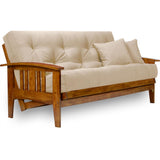 Nirvana Futons Westfield Futon Set - Queen Size, Frame, 8" Mattress, Twill Khaki Cover Nirvana Futons