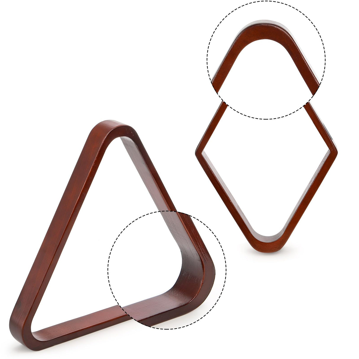 TOPZEA Set of 2 Wooden Billiard Ball Racks, Vintage Solid Wood 8-Ball Triangle Ball Rack 9-Ball Diamond Rack Set Table Pool Balls Racks for Standard TOPZEA