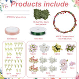 ACRNIGHEET 4 Sets DIY Flower Crown Kit, White and Pink Floral Crown Craft Kit, Make Your Own Flower Crown Headband Handmade, Floral Bridal Headpiece Hair Accessories for Wedding Birthday Party Prop ACRNIGHEET
