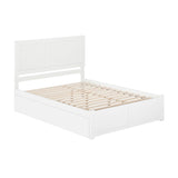 AFI Canyon Queen Farmhouse Solid Wood Platform Bed with Footboard & Twin XL Trundle, White AFI