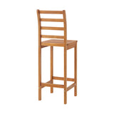 Barre 3-Piece Acacia Wood Bar Height Bistro Set, Weatherproof Outdoor Patio Furniture with Ergonomic Chairs and 28 in. x28 in. Table, Natural Finish Alaterre Furniture