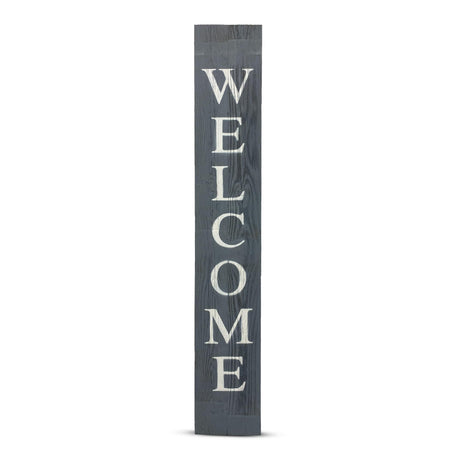 Wooden Welcome Sign for Front Door (5 Foot), Slate Blue – 9” Wide Vertical Outdoor Welcome Signs – Decorative Real Reclaimed Wood - Farmhouse Rustic Yard, or Front Porch Decor, by BarnwoodUSA BarnwoodUSA LLC