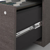 Atlin Designs Modern Wood U Shape Computer Desk with Hutch in Bark Gray Atlin Designs