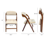 FeliChair Wood Folding Chair with Upholster Seat and Back, Luxury, Comfortable, and Durable Foldable Chairs for Indoor or Outdoor, Set of 2 (Fruitwood) FeliChair