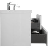 KEIKI 72" Floating Bathroom Vanity with Double Sink, Wall Mounted Bathroom Storage Vanity Cabinet Modern Bathroom Vanities with 2 Resin Top Basin and 4 Soft Close Drawers, Easy Assembly, Glossy White KEIKI