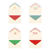 SCStyle Christmas Stationary Paper and Envelopes Set 72Pcs(48Sheets Christmas Letter Paper+24Pcs Christmas Cute Envelopes) With Water-Based Adhesive,4 Styles Christmas Design Stationary Set(S4) SCStyle