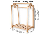 Montessori Clothing Rack and Wardrobe Set | Premium Kids Wood Furniture | Toddler Wardrobe Set | Toddler Wardrobe and Dress Up Station | Child Room Clothing Organizer (Clothes Rack) Kidodido