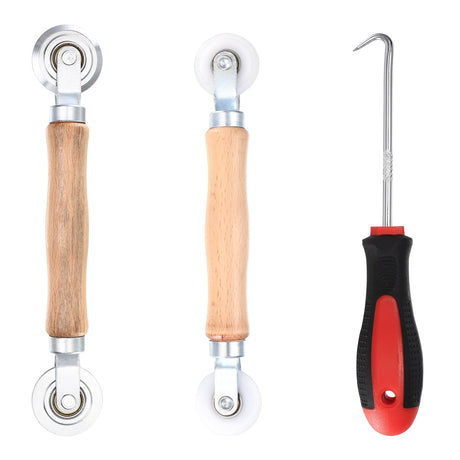 Zxglxinyao Screen Repair Tool, 3 Pcs Window Screen Rolling Tool, Metal/Nylon Window Screen Spline Roller Tool, Screen Roller with Bearing for Install/Repair/Replace Window Screens, with Removal Hook Zxglxinyao
