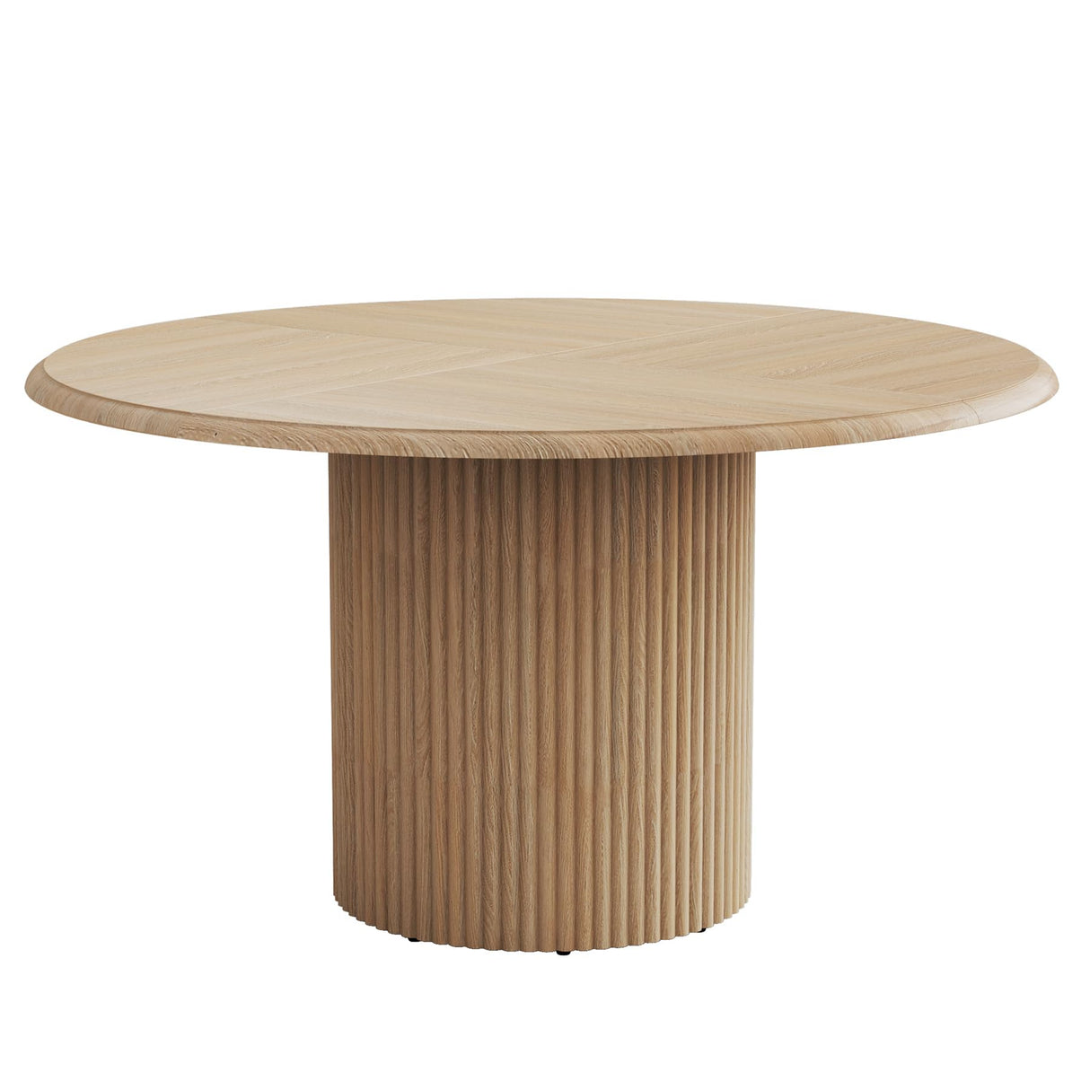 Tribesigns 47" Round Conference Table for 4, Farmhouse Wooden Meeting Room Table with Sturdy Fluted Metal Base, Modern Office Training Desk for Office, Conference Room Tribesigns