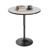 Athena Collection Bar Table Modern Round Cocktail Table Height Adjustable, Tall Bistro Pub Table with Sturdy Base, Suitable for Home, Kitchen, Pub, Restaurant, Silver Athena Collection