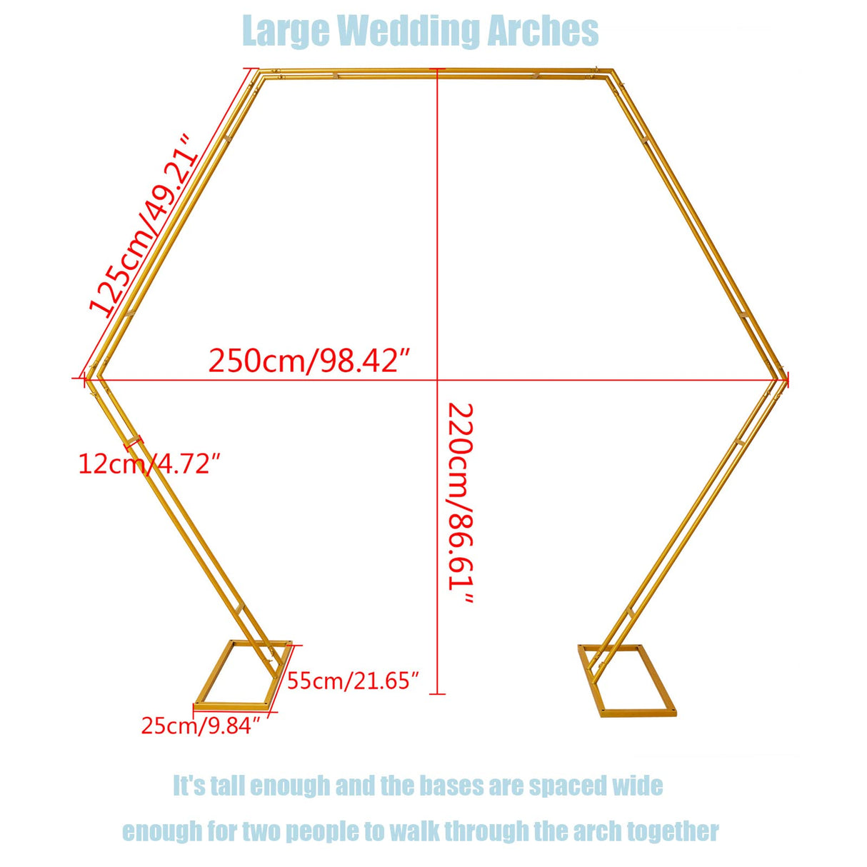8.2FT Wedding Arch,Hexagon Backdrop Stand for for Ceremony,Iron Arch Wedding Arbor, Backdrop Stand Metal Arch Stand for Party,Wedding Backdrop Stand for Wedding Birthday Party Gdrasuya10