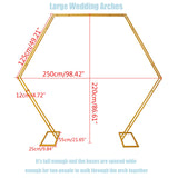 8.2FT Wedding Arch,Hexagon Backdrop Stand for for Ceremony,Iron Arch Wedding Arbor, Backdrop Stand Metal Arch Stand for Party,Wedding Backdrop Stand for Wedding Birthday Party Gdrasuya10