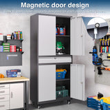 AFAIF Metal Storage Cabinet with Wheels, 73" Tall Garage Rolling Storage Cabinets with Doors and Shelves, Lockable Tool Caninet Steel Locking Cabnets for Home Office, Garage, Pantry AFAIF