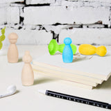 MAGICLULU 5pcs Blank Wooden Peg Dolls Unfinished Wood Dolls Unpainted Blank Puppet Dolls Wood Peg People Crafts for DIY Graffiti Painting Dollhouse Decor (3x8cm) MAGICLULU