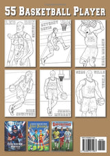 Basketball Coloring Book - STARS & LEGENDS: 55 authentic b&w illustrations of current and former champions from America's top professional league. WoodArtSupply