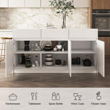 homary Kitchen Islands with Seating 81''-106" Extendable Kitchen Storage lsland with Doors&Drawers Marble Pattern Top homary