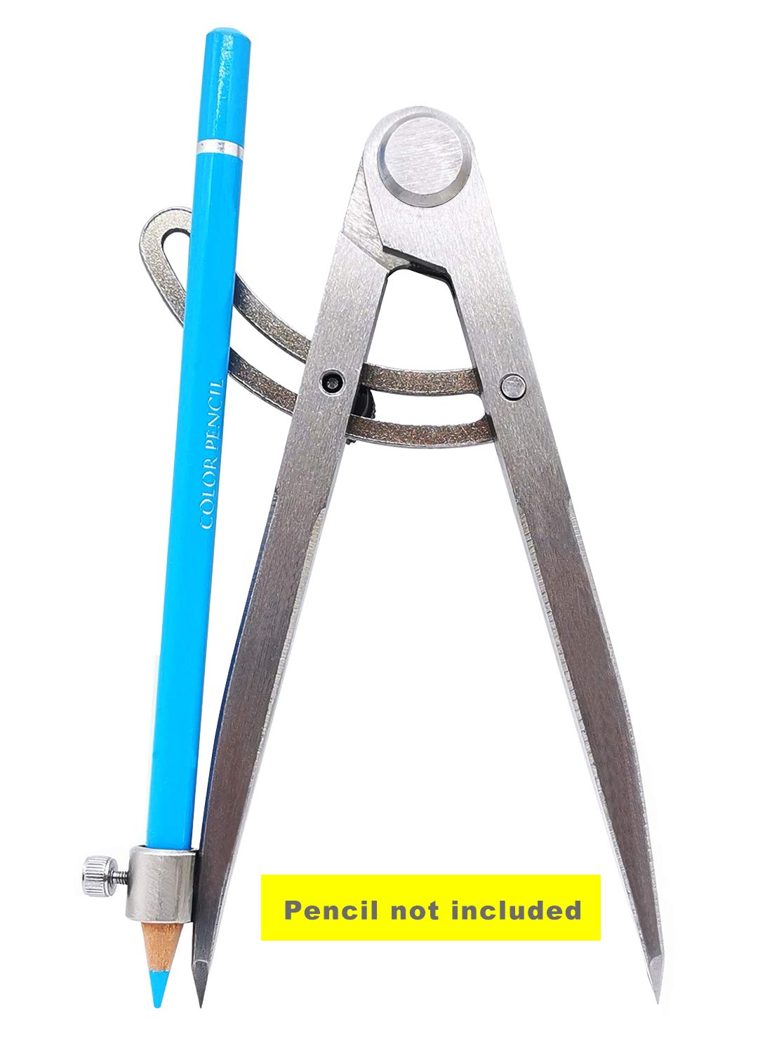 ZLKSKER 6/8/10 inch Professional Woodworking Compass with Pencil Holder & Lockable Wing, Geometry & Drafting Compass for Carpenter (6 inch) ZLKSKER