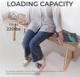 ARROWSTONE Bench 100% Solid Acacia Wood, Backless, Wax Galvanized Finish, Easy Assembly, End Table Wooden Bench Furniture for Plant, Dining Room, Entryway, Indoor (47 inches) ARROWSTONE