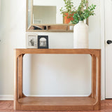 Plank+Beam Forma Console Table, 46 Inch, Solid Wood Sofa Table, Entryway Table for Hallway, Narrow Behind The Couch Table, Console Tables for Entryway, Living Room, Foyer, Easy Assembly, Pecan Plank+Beam