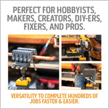 IQ Vise | 360° Articulating Bench Vise Made From Steel & Cast Aluminum w/ 8-Position Locking Ball & Socket | Woodworking Vise Handles Up To 130ft-lbs of Torque | Pipe Vise With Double Sided Jaws WORK IQ TOOLS