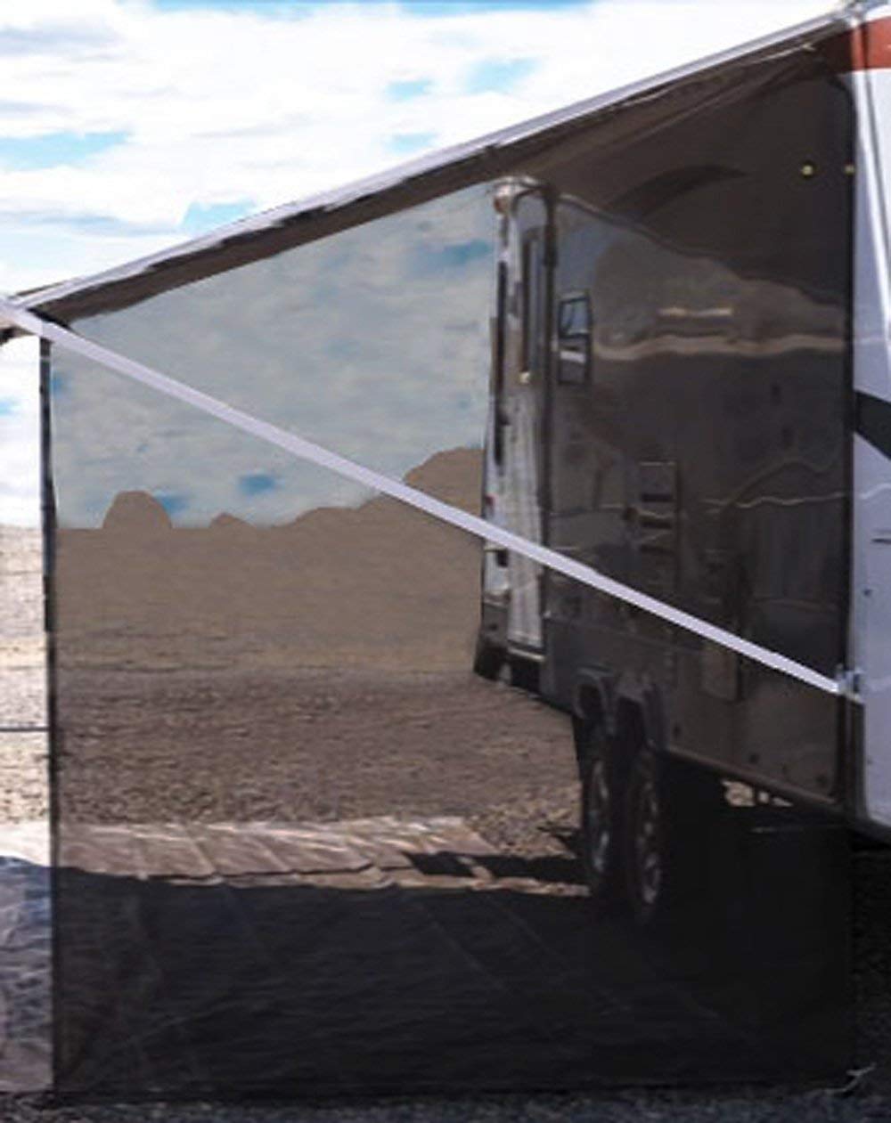 Tentproinc RV Awning Side Sun Shade Screen 9'X7' - Black Mesh Screen Sunshade Complete Kits Camping Trailer Awning Sun Shade Canopy UV Sun Blocker - 3 Year Warranty Tentproinc