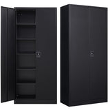 MIIIKO Metal Storage Cabinet with 2 Doors and 5 Shelves, Tall Steel Locking Cabinets for Garage Pantry Workshop and Home Office… MIIIKO