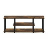 Furinno Turn-N-Tube No Tools 3D 3-Tier Entertainment Stand up to 50 inch TV, Amber Pine/Black Furinno