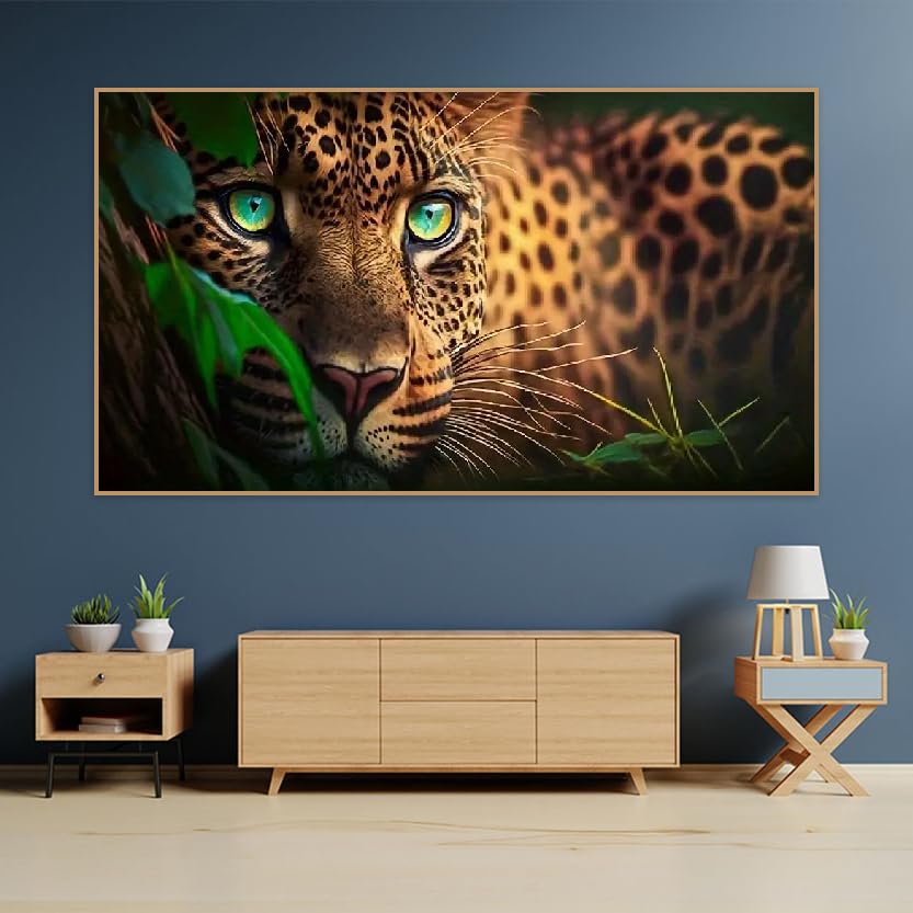 BOHADIY 5D Diamond Painting Kits for Adults,Animal Leopard Diamond Art Kits for Adult Beginner,DIY Full Drill Diamond Dots Paintings with Gem Art and Crafts for Adults Home Wall Decor 27.5 x15.7 inch BOHADIY