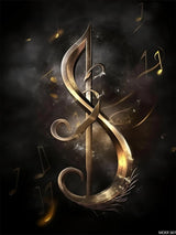 MOER SKY Music Note with Gold 5D Diamond Painting Kits, Diamond Art Kits for Adults Paint with Diamonds Gem Art, Full Drill Diamond Paintings Arts and Crafts for Home Decor 12x16inch MOER SKY