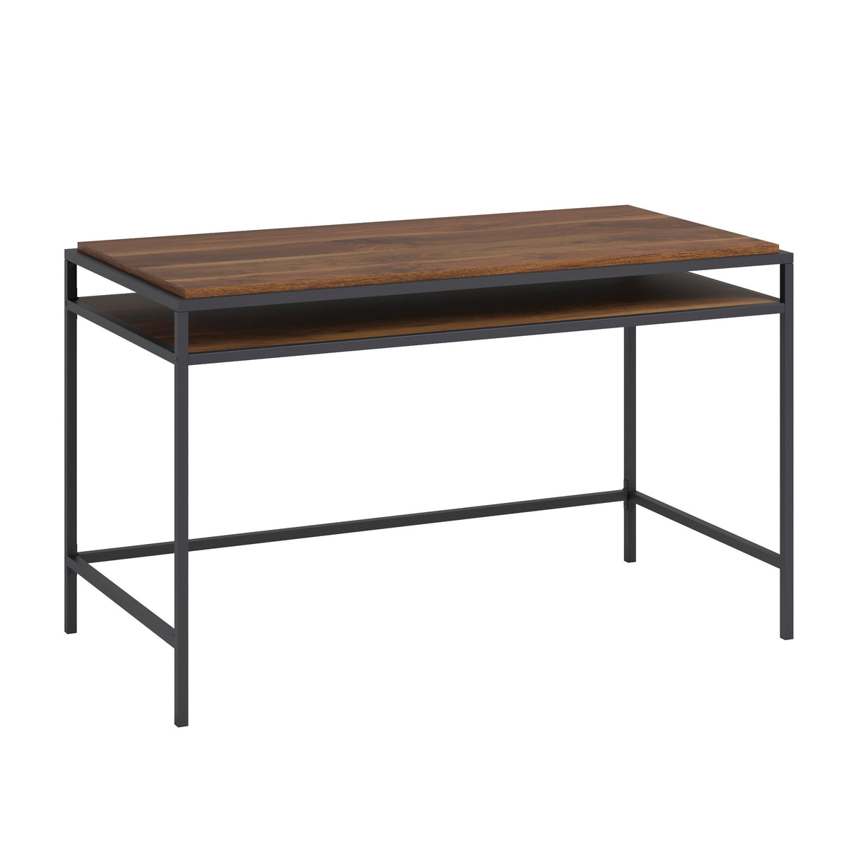Sauder Nova Loft Writing Desk with Shelf, L: 48.98" x W: 24.96" x H: 29.53", Grand Walnut Sauder